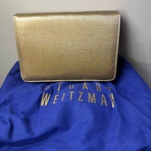 Stuart Weitzman Metallic Gold Clutch